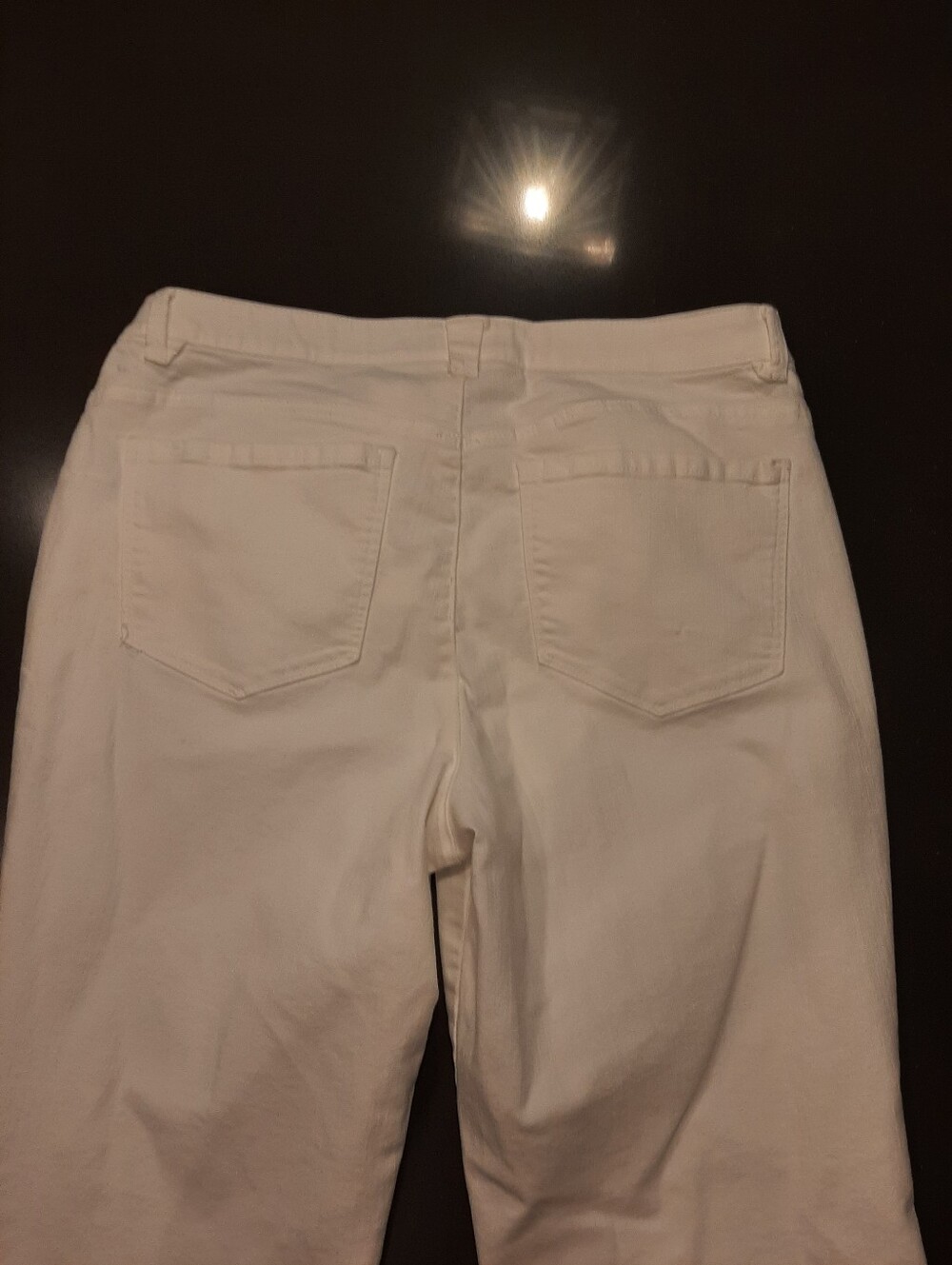 Democracy Ab Technology White Cropped Jeans Size 14 Raw Frayed Hem Stretch - Picture 6 of 11